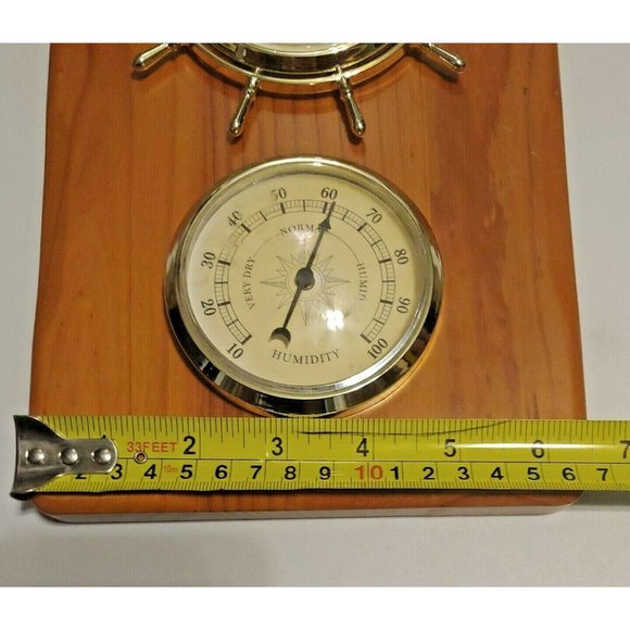 VTG Springfield Mariner Barometer Thermometer Hygrometer Wood Wall Station - Picture 9 of 9